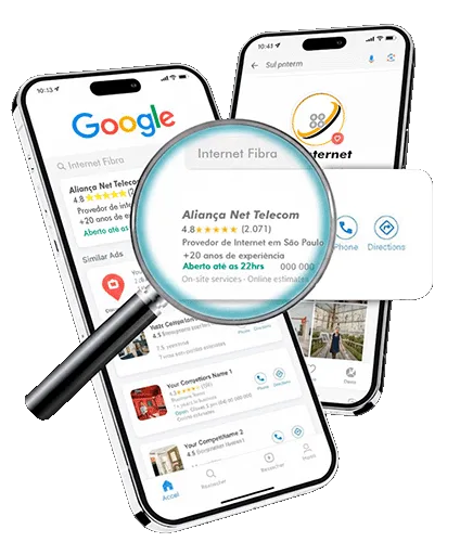 Print do Google Search Console — crescimento orgânico da RDS Tecnologia: +77% em cliques em 6 meses