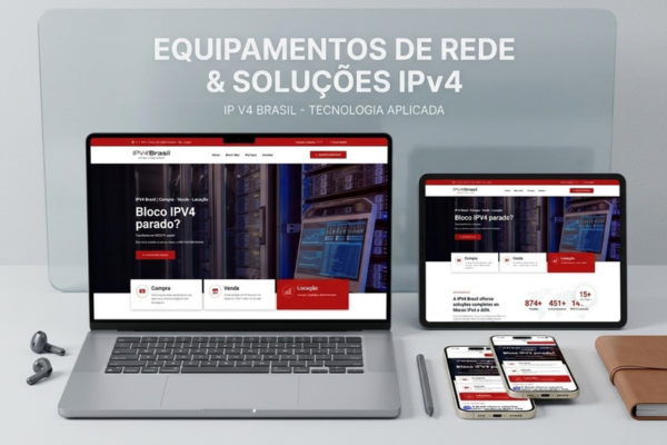 Mockup do site IPv4 Brasil desenvolvido pela Creative Soul