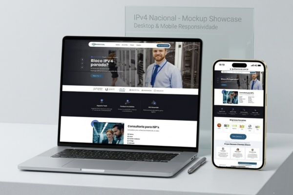 Mockup do site IPv4 Nacional desenvolvido pela Creative Soul